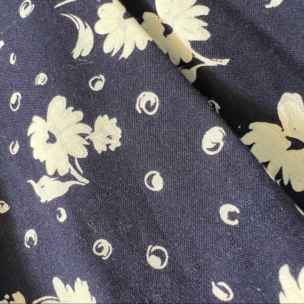 EJM ltd. Vintage 70’s-80’s floral print drop waist pliseé cotton romper, sz 12 - Picture 10 of 12